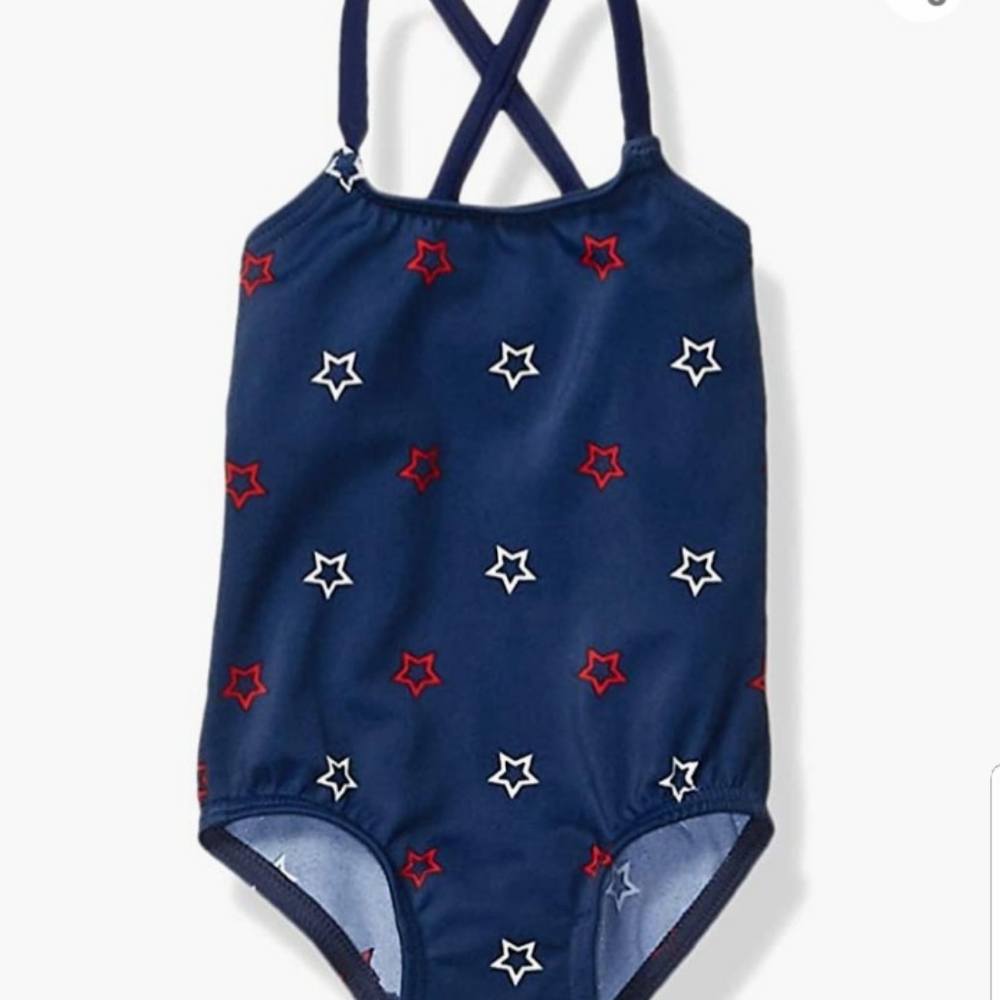 Kids Navy Star Print Swimsuit